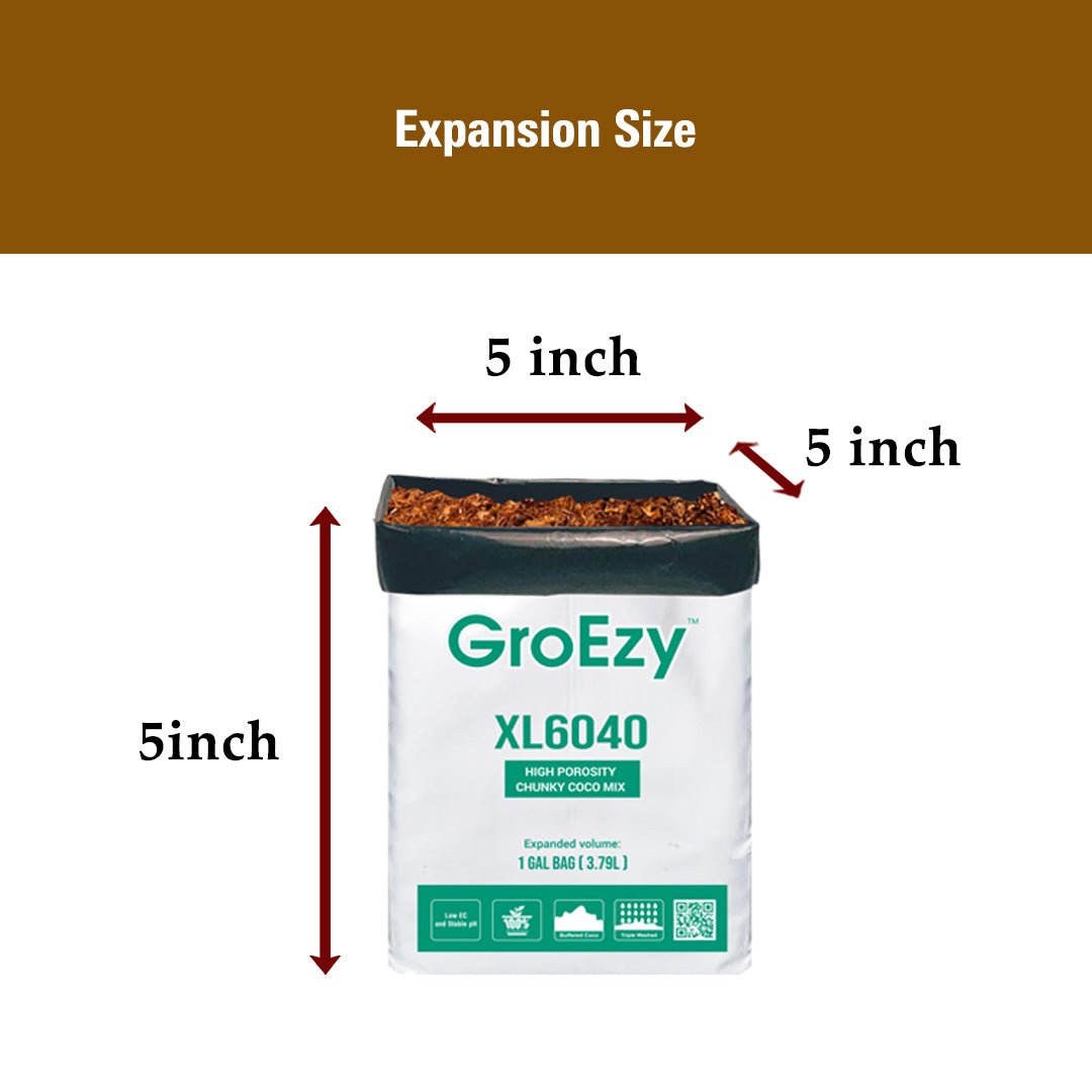 GroEzy - XL Expandable Pot with 60/40 Coco Chip Mix in UV Grow Bag, 1 Gallon - product image 4