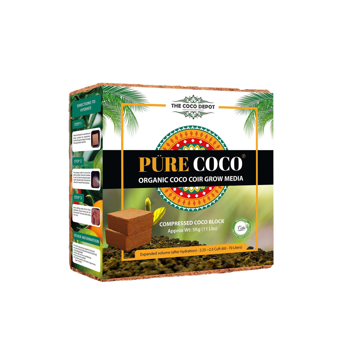Pure Coco - Organic Compressed Coco Coir Block 5kg - product image 1