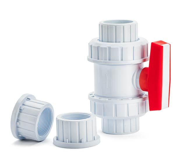 Red Flag - PVC True Union Ball Valve - Socket X Socket - White - 1 in