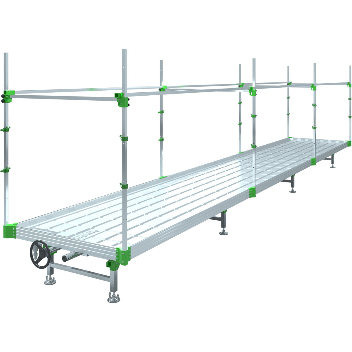GrowPros Solutions The Chariot single tier rolling bench - alternate angle
