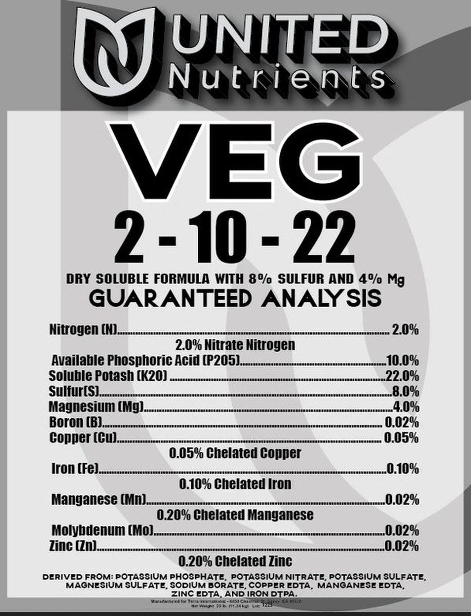 United Nutrients Veg 2-10-22