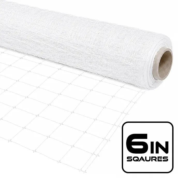 Vineline Durable Plastic Trellis Netting roll, white, 6 in mesh squares