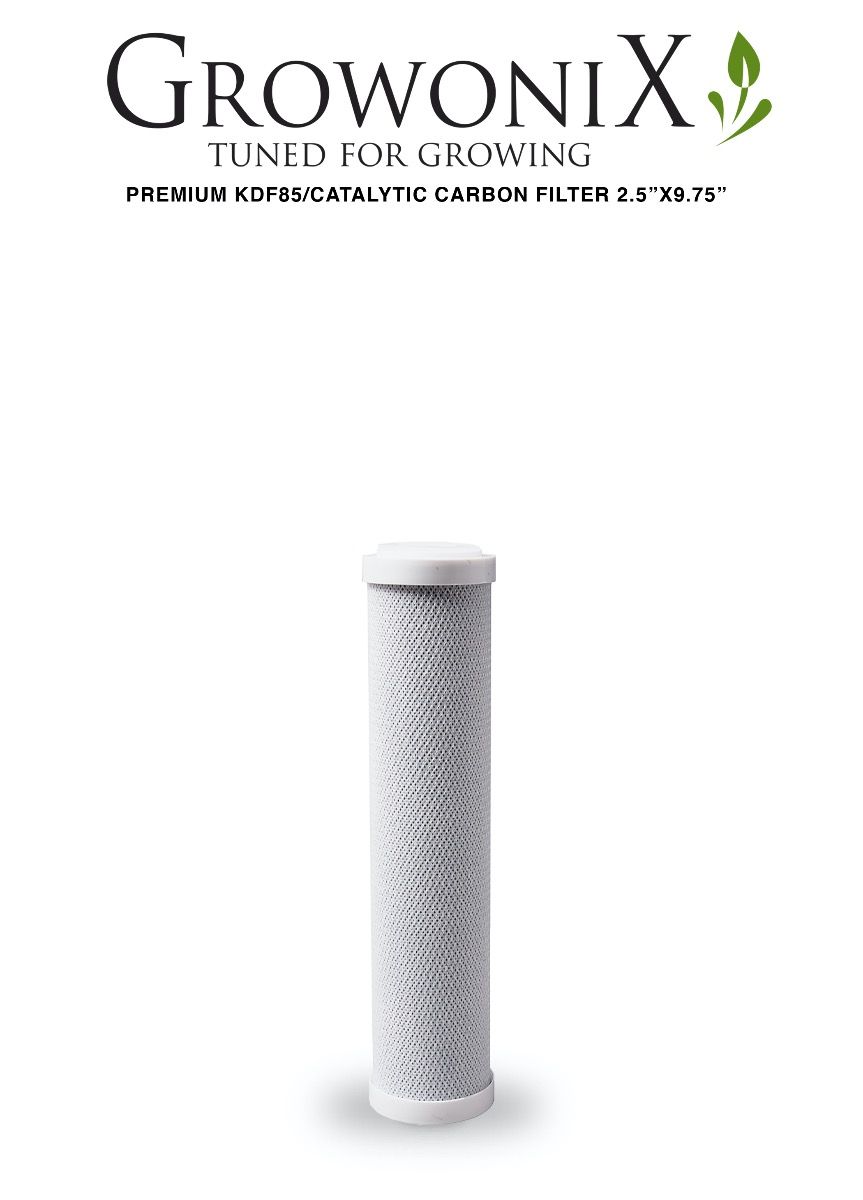 GrowoniX CF-2510-CC White Coconut Replacement Carbon Filter 2.5 in x 9.75 in - Water Filter - Replacement Filters