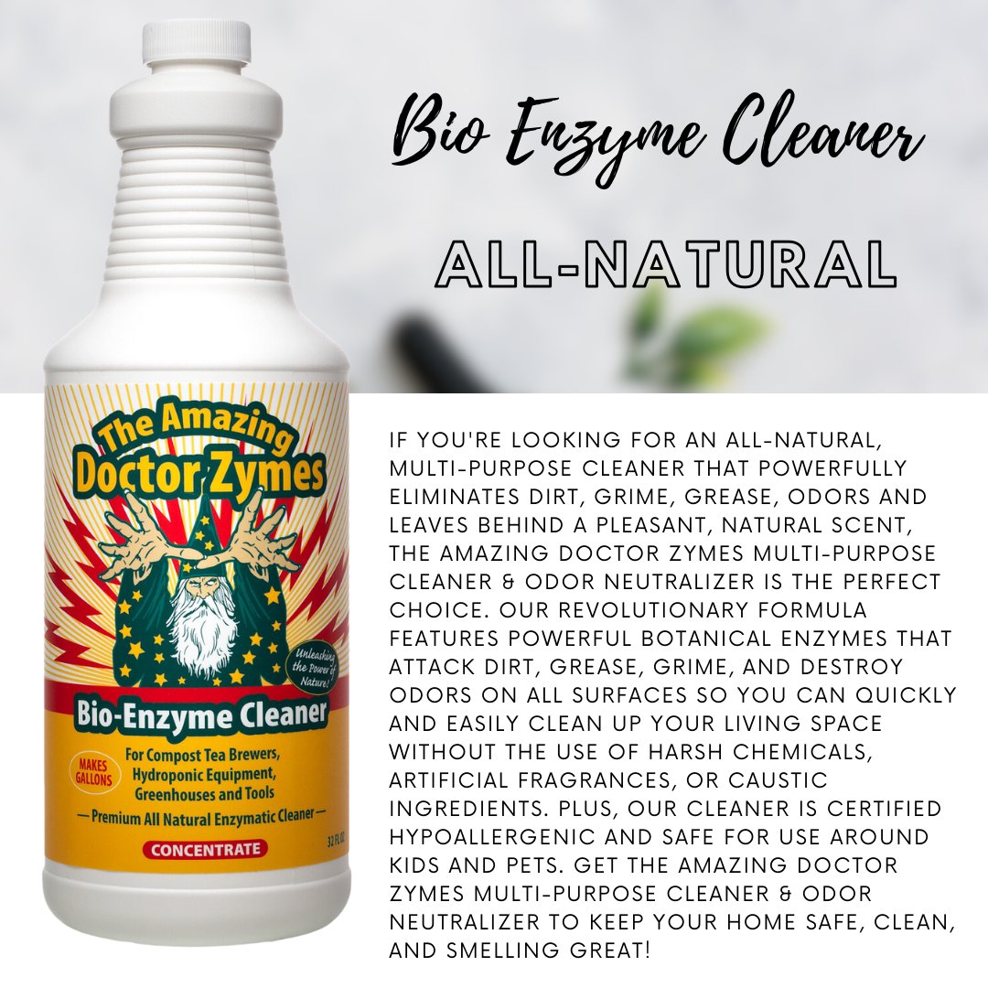 The Amazing Doctor Zymes Bio-Enzyme Cleaner 32 oz concentrate - bottle with product overview